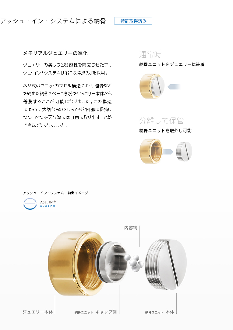 プラチナ900 アッシュイン チャーム 日本製 CJ-103PT 遺骨を