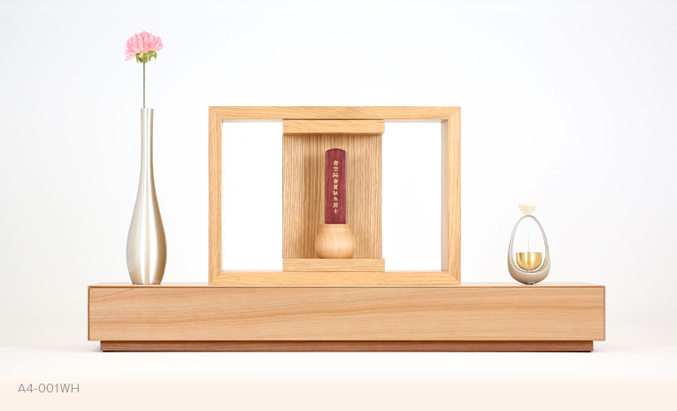 ミニ仏壇 A4仏壇 専用ステージ台 よこにながい、いのり台　使用イメージ